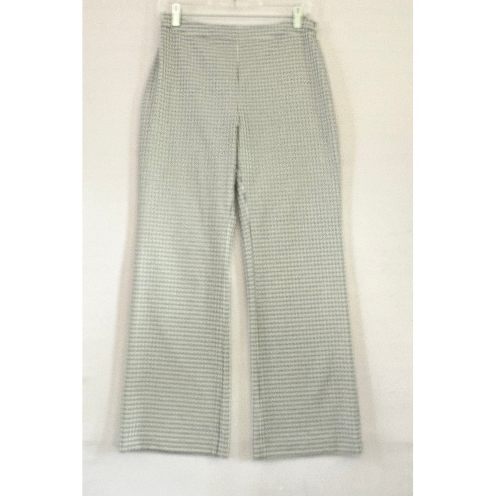 Wilfred Aritzia Gingham Wide Leg Trousers Black White Checkered Side Zip Small